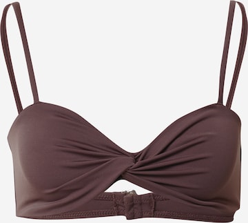 A LOT LESS Bandeau Bikinitoppi 'Felice' värissä ruskea: edessä