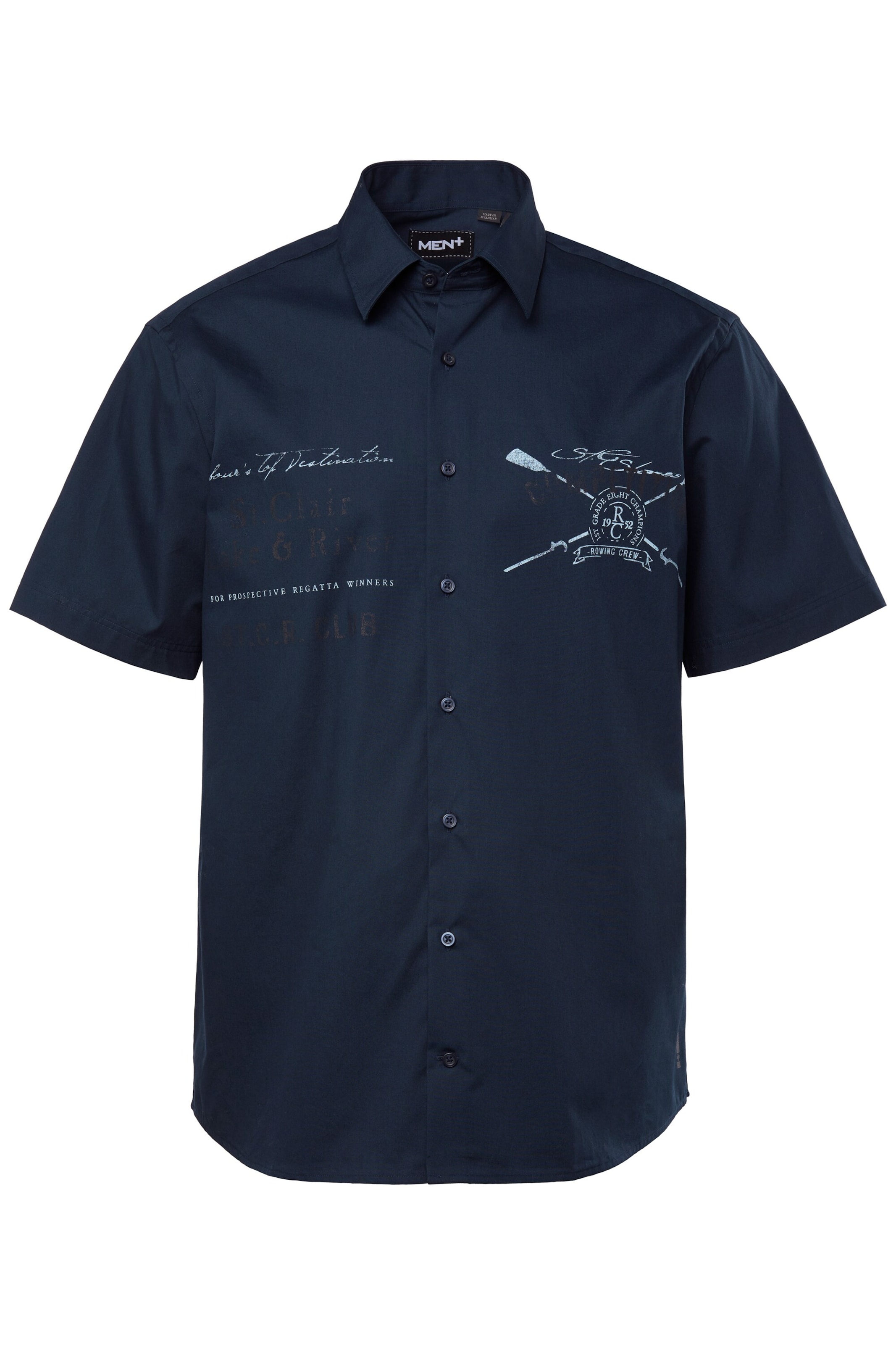 Men Plus Regular fit Overhemd in Blauw: voorkant