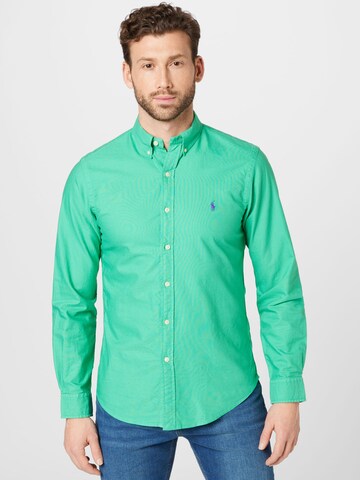 Coupe slim Chemise Polo Ralph Lauren en vert : devant