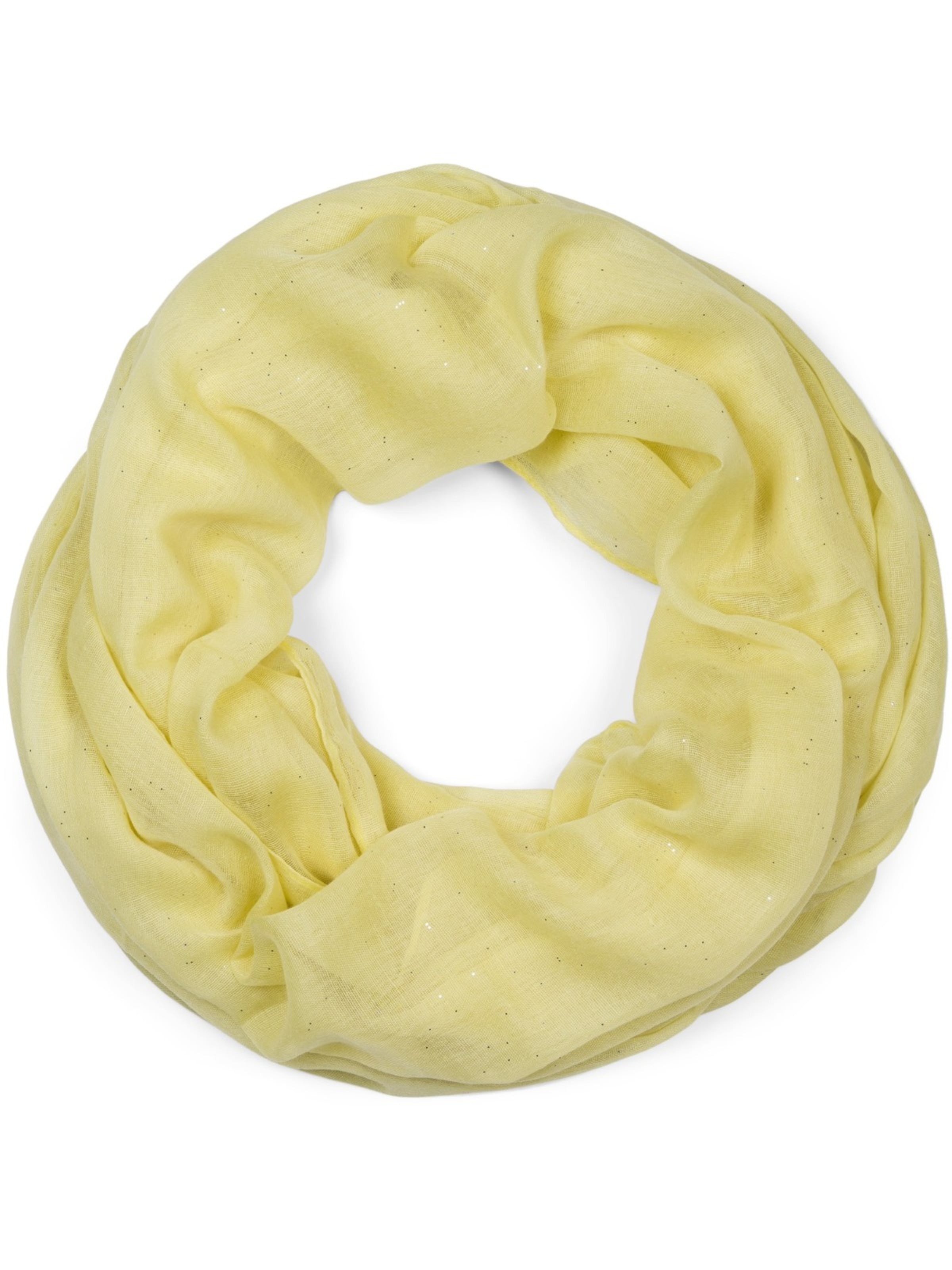 styleBREAKER Loop scarf 'Loop mit Glitzer unifarben' in Yellow: front