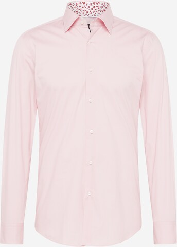 BOSS Slim fit Button Up Shirt 'HANK' in Pink: front