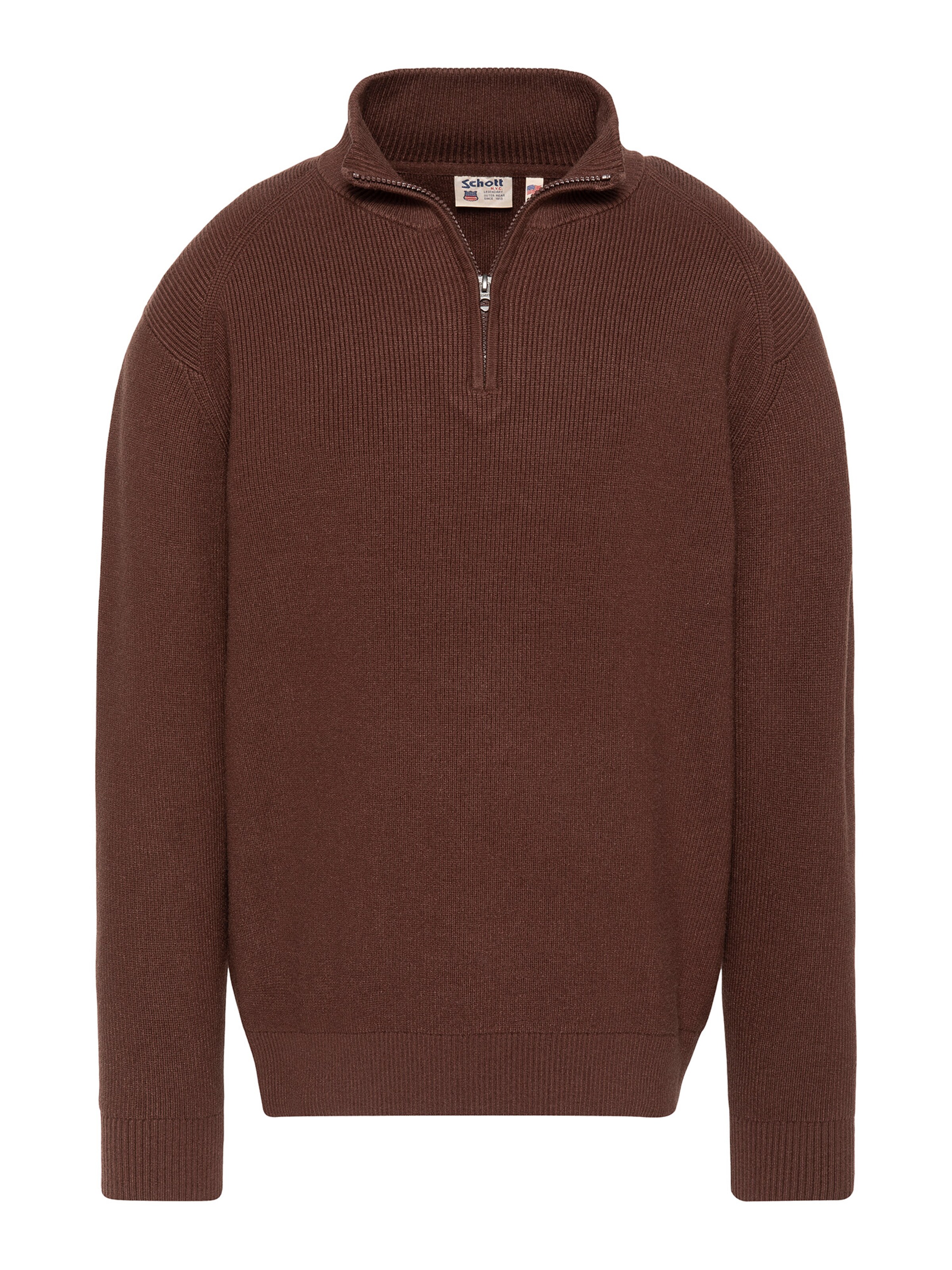 Schott NYC Sweater in Brown: front