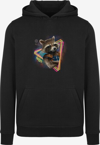 F4NT4STIC Sweatshirt 'Marvel Guardians of the Galaxy Neon Rocket' in Zwart: voorkant