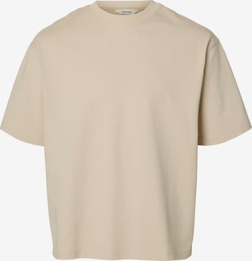 SELECTED T-Shirt 'SLHASPEN' in Beige: Vorderseite