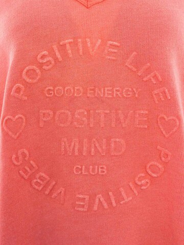 Sweat-shirt 'Positive Mind' Zwillingsherz en orange