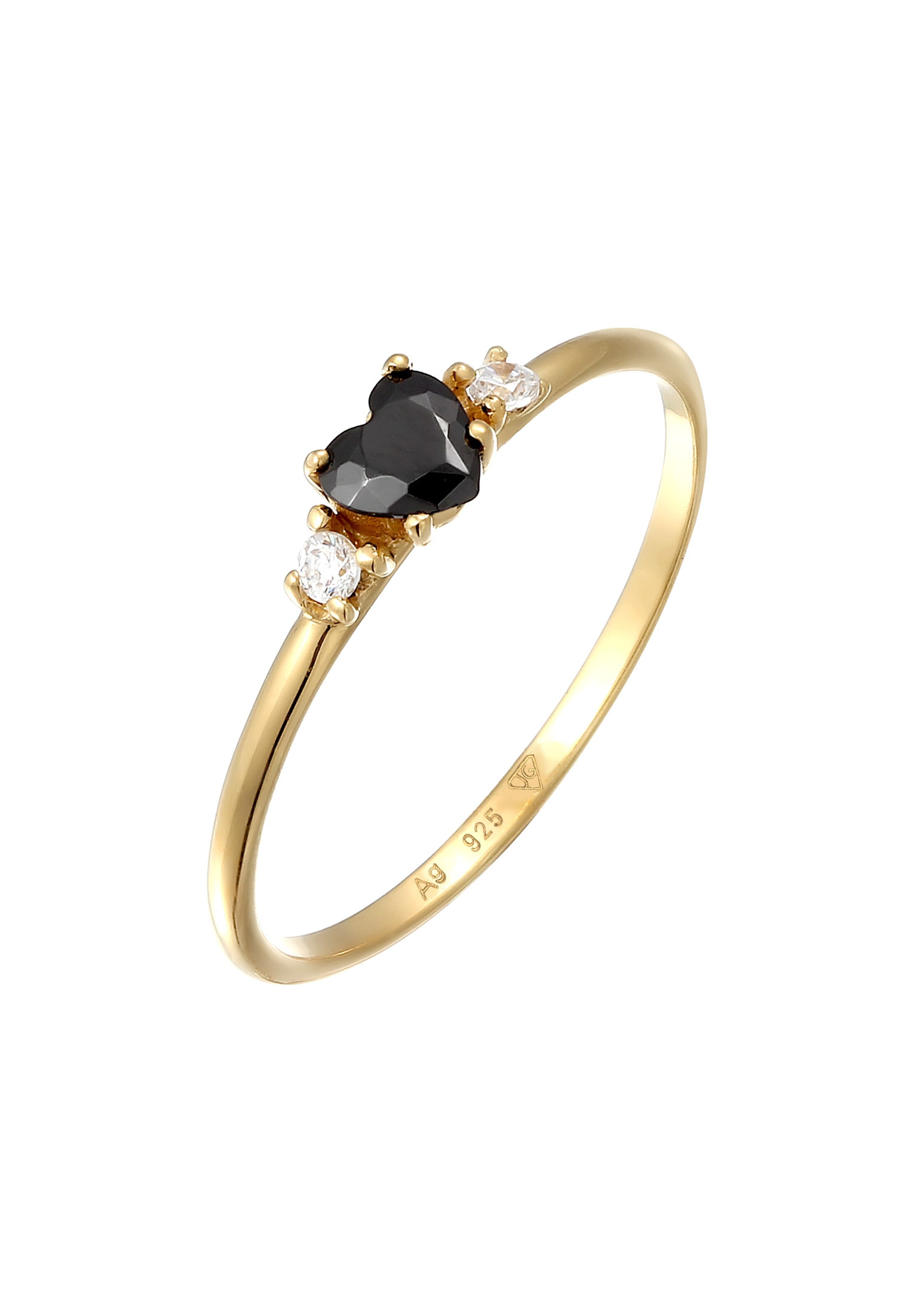 ELLI Ring Herz in Gold: Vorderseite