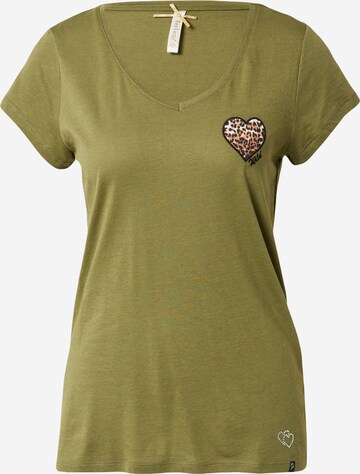 Tricou 'WILDHEART' de la Key Largo pe verde: față