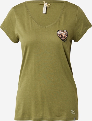 Key Largo T-Shirt 'WILDHEART' in Grün: predná strana