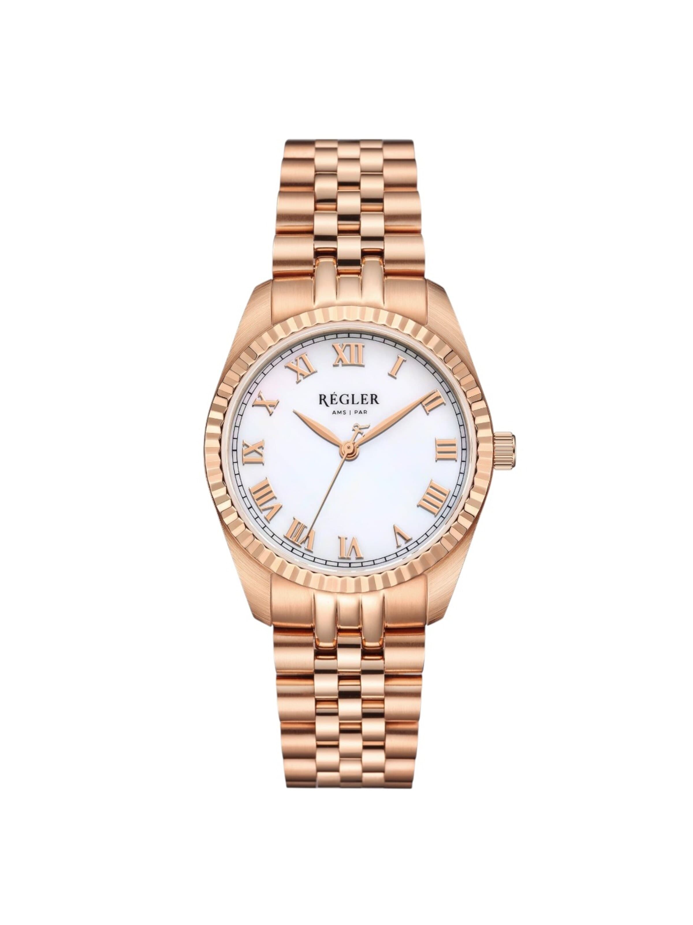 Régler Analogové hodinky 'Régler Infinité Steel Silver/Rose Gold - Pearl' – zlatá: přední strana