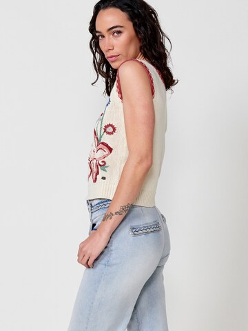 Top in maglia di KOROSHI in bianco