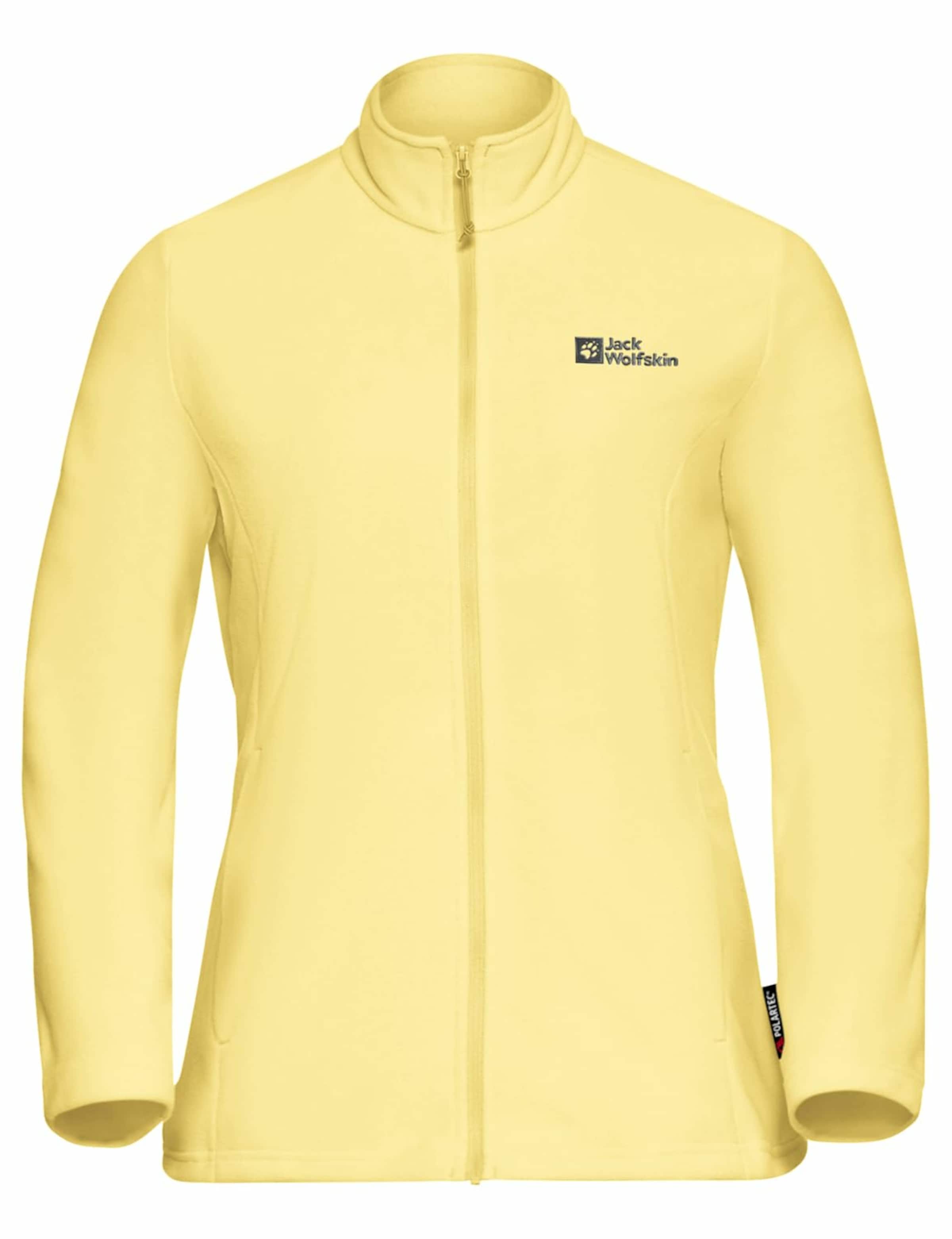 JACK WOLFSKIN Fleece Jacket in Yellow: front