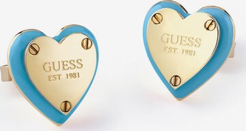 GUESS Earrings 'All You Need Is Love' in Blue: front