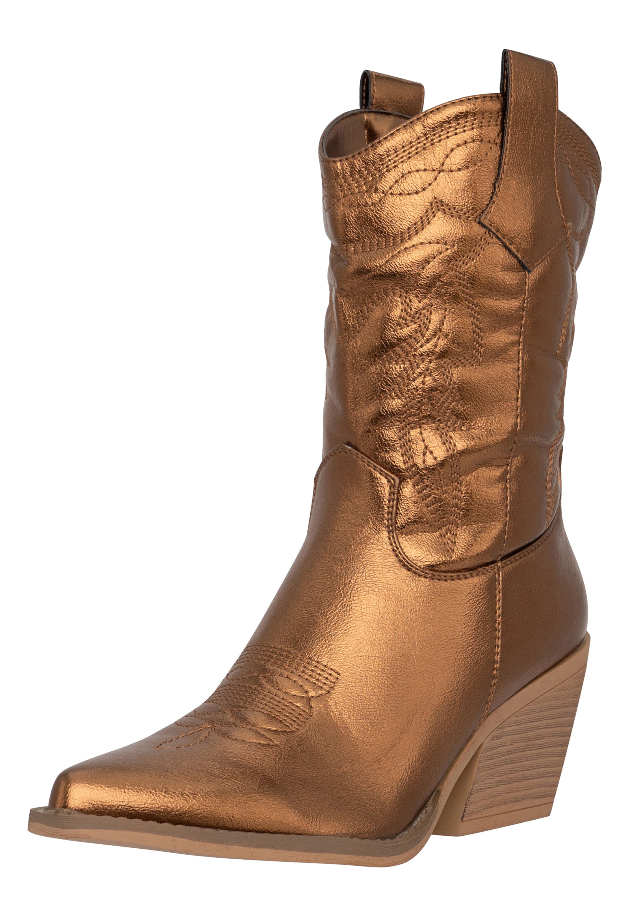 Salinyang Cowboylaarzen in Goud: voorkant