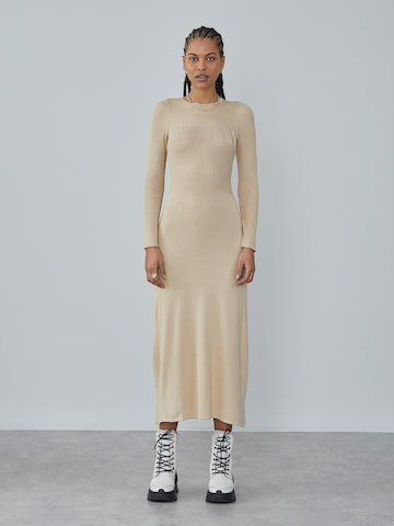 LeGer by Lena Gercke Strickkleid 'Sina' in Beige: predná strana