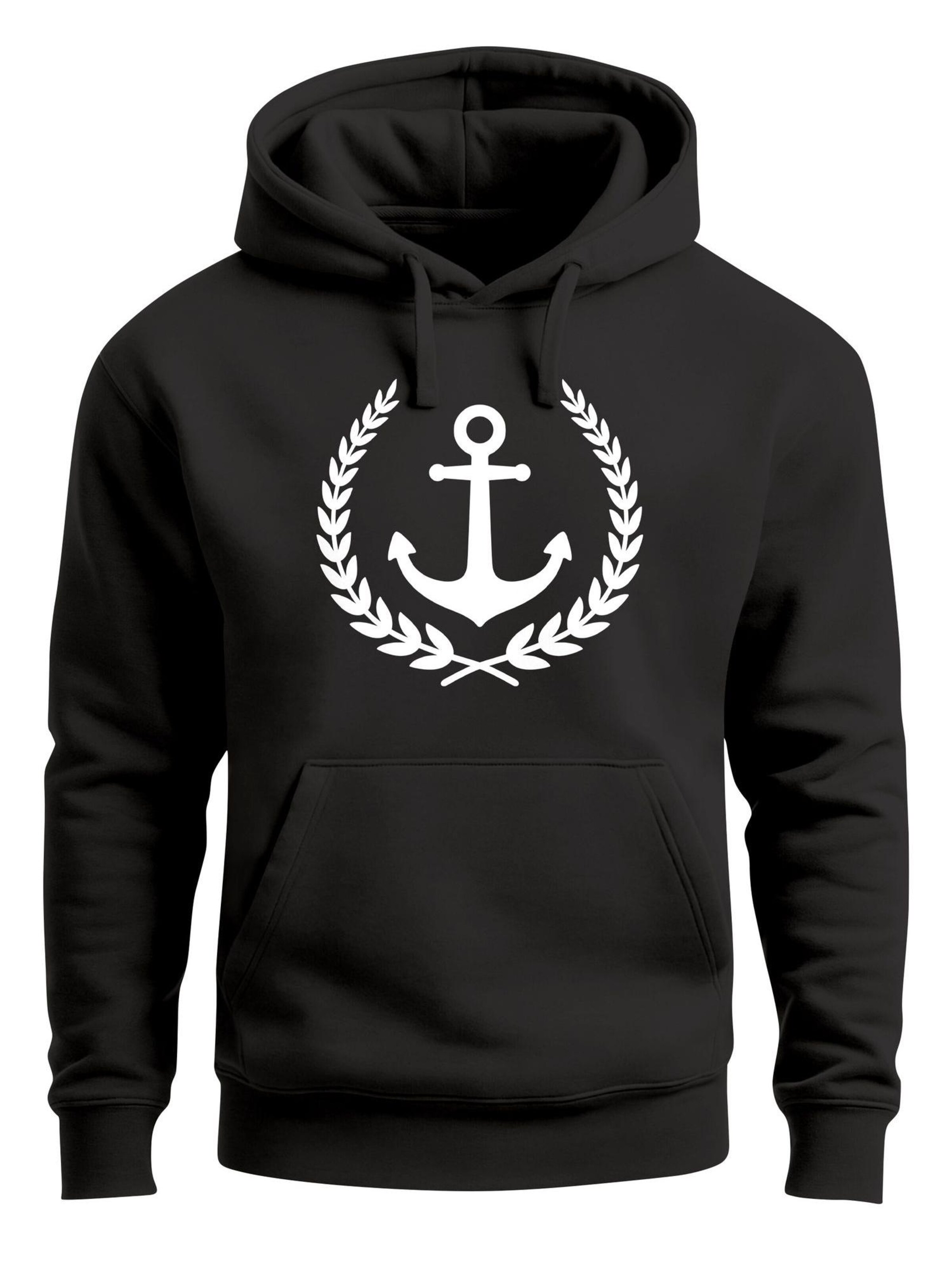 Neverless Sweatshirt 'Anker Captain' in Black: front