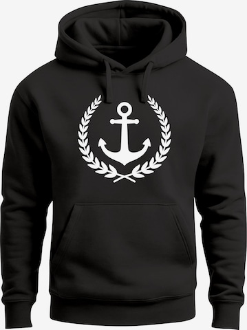Neverless Sweatshirt 'Anker Captain' in Schwarz: Vorderseite