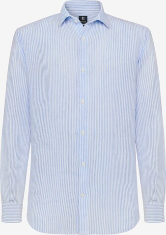 Boggi Milano Regular fit Overhemd in Blauw: voorkant