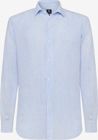 Coupe regular Chemise Boggi Milano en bleu : devant