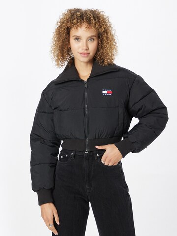 Tommy Jeans Winter Jacket in Black: front