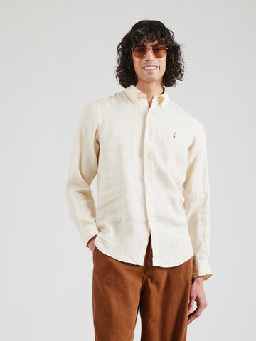 Polo Ralph Lauren Regular fit Overhemd in Beige: voorkant