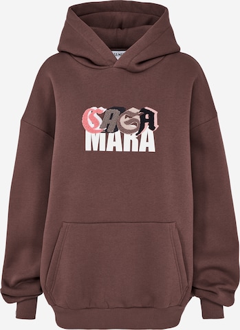 Casa Mara Sweatshirt 'Patches' in Bruin: voorkant
