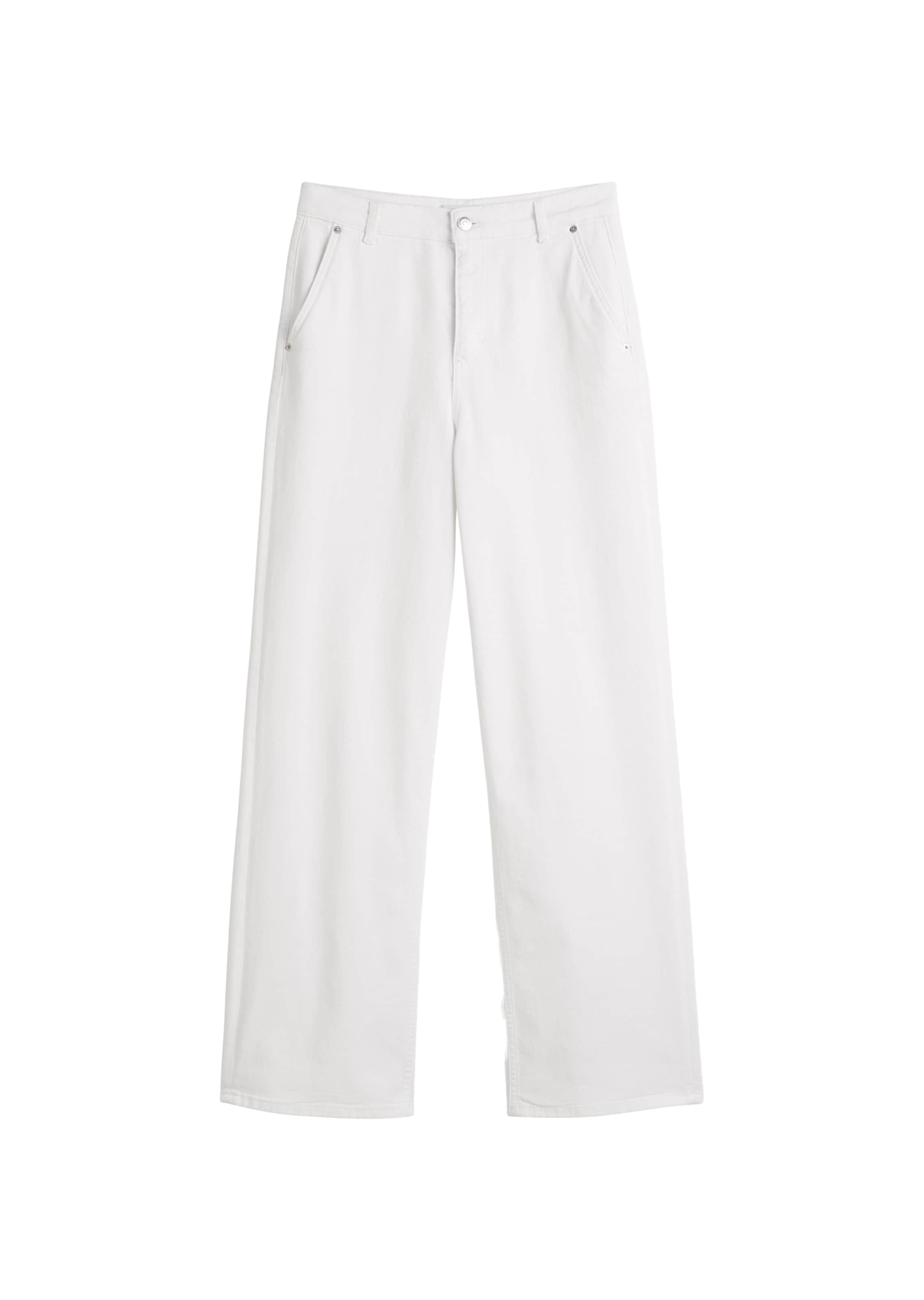 Marc O'Polo Wide leg Jeans in Wit: voorkant