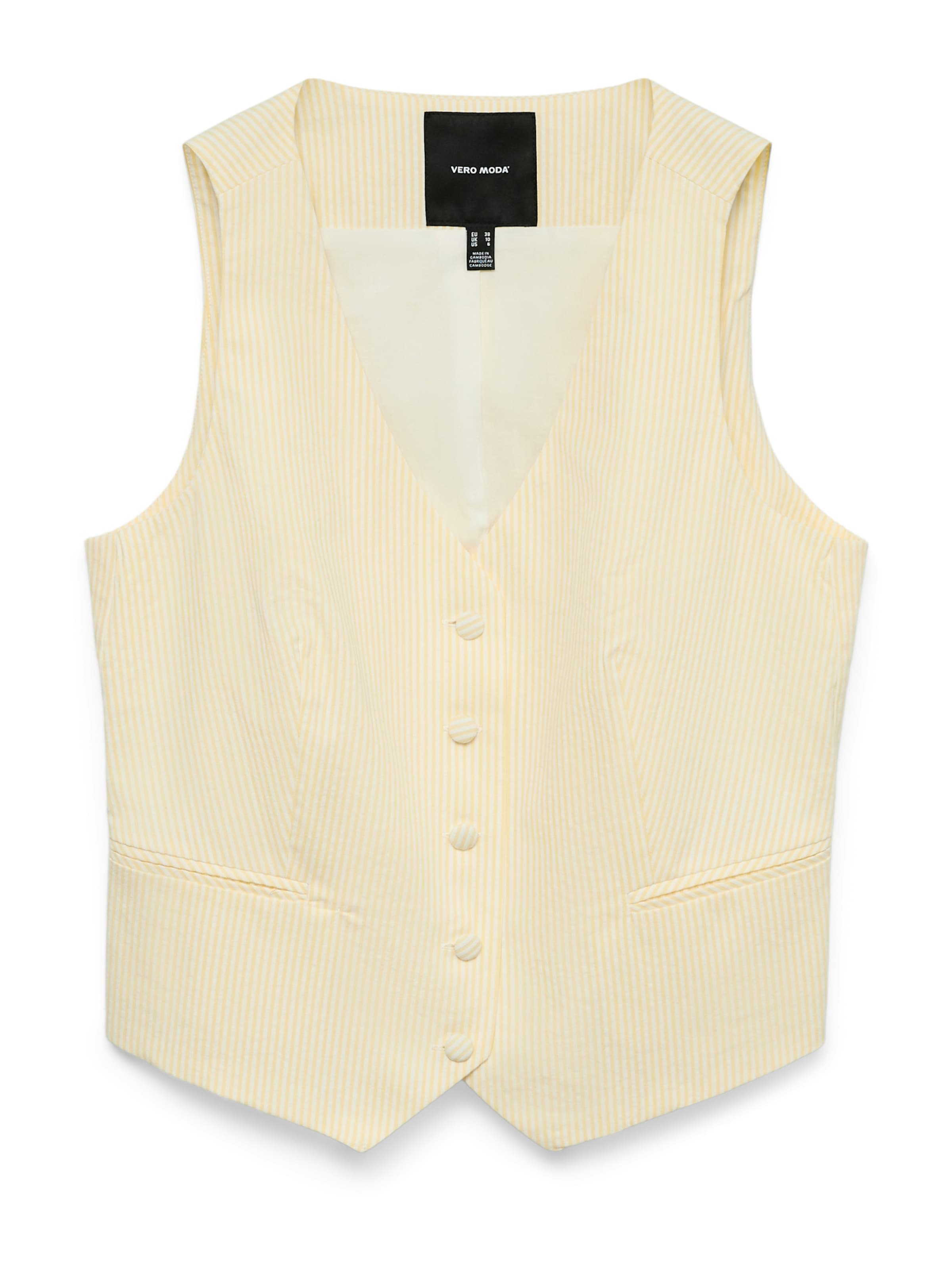 VERO MODA Мъжка елек за костюм в жълто: отпред