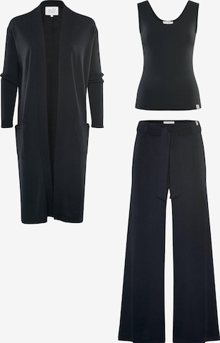 Abito da casa 'LOUNGEWEAR SET - Cardigan Blossom & Top Blossom & Pants Bailey' di YOU LOOK PERFECT in nero: frontale