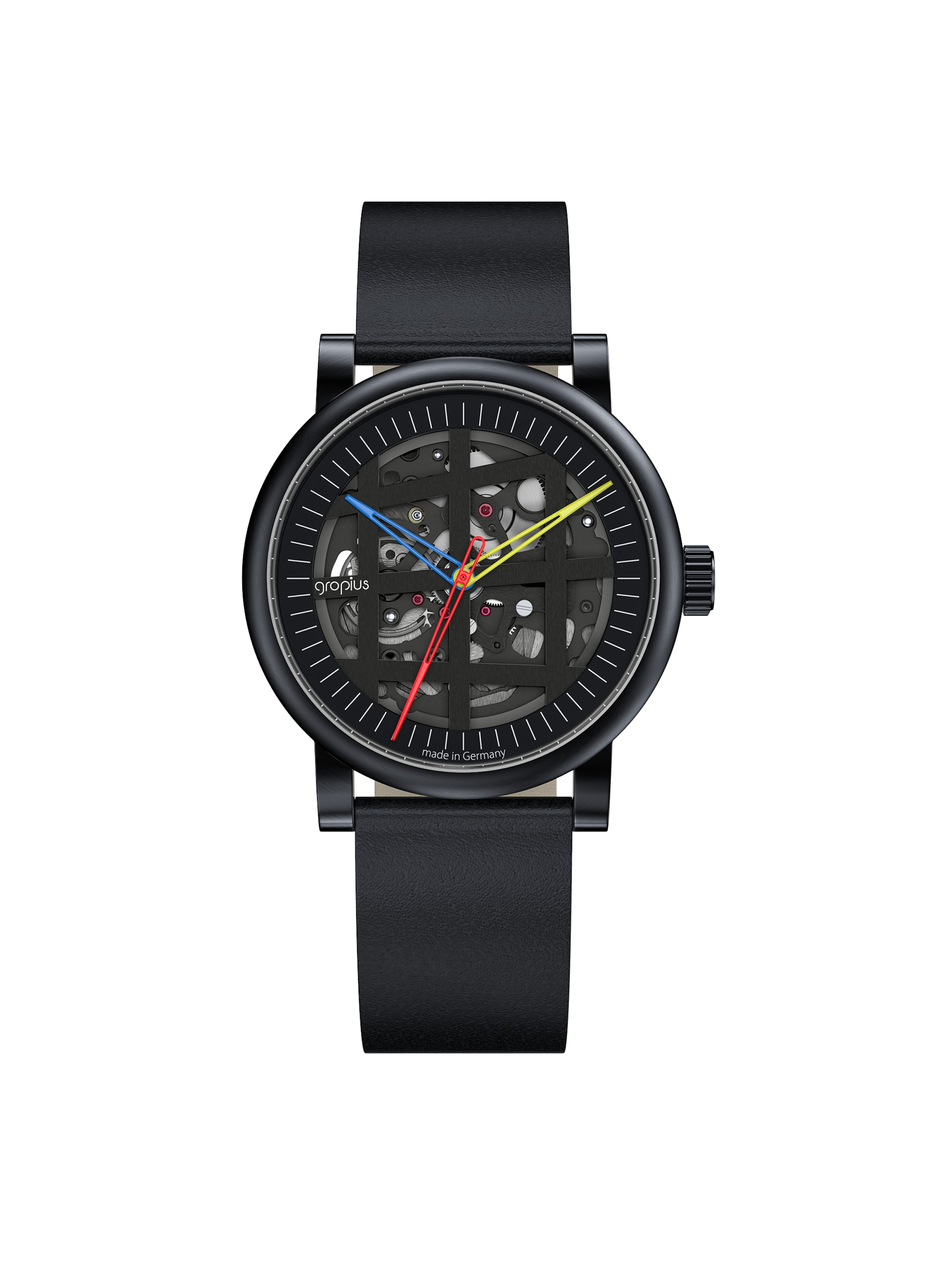 WALTER GROPIUS Analog Watch 'ATRIUM AUTOMATIK' in Black: front