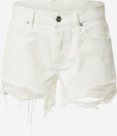 KENDALL + KYLIE Jean 'K&K W MINI SHORTS DESTROYED DENIM' en blanc denim, Vue avec produit