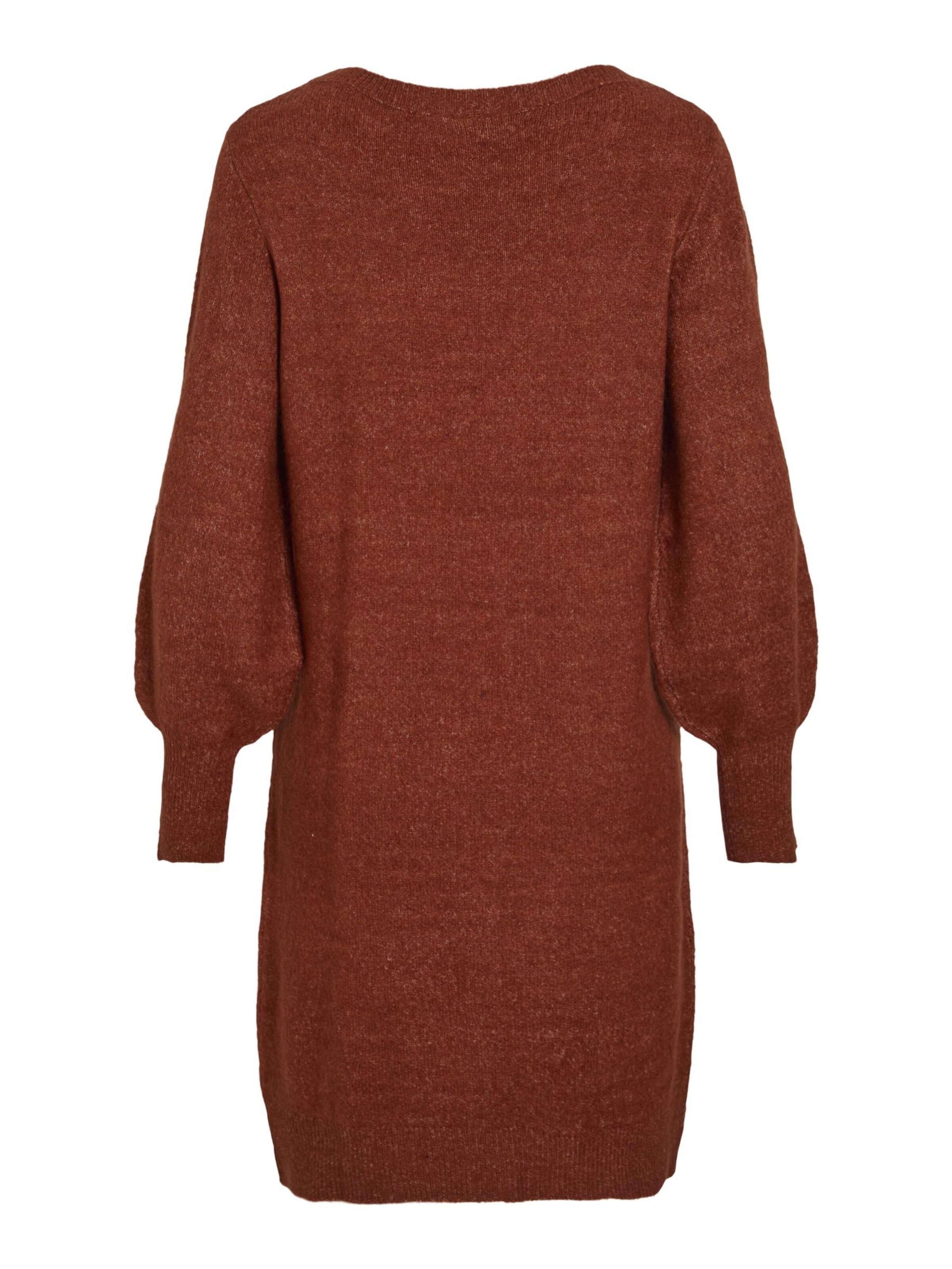 VILA Gebreide jurk in Bruin