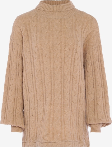 aleva Oversized Sweater in Beige: front