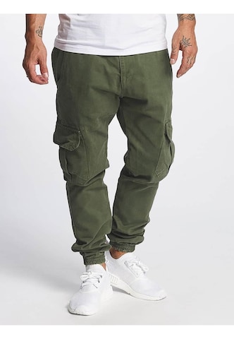 DEF - Tapered Calças cargo 'Kindou' em verde: frente