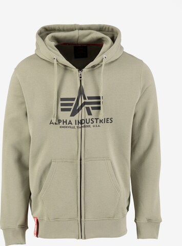 ALPHA INDUSTRIES Кофта на молнии в Зеленый: спереди