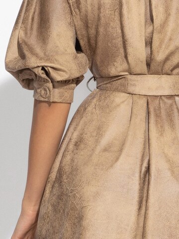 JIORO Blusenkleid 'ESSENTIALS' in Braun