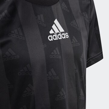 ADIDAS SPORTSWEAR Функционална тениска 'Brand Love Allover Print' в черно