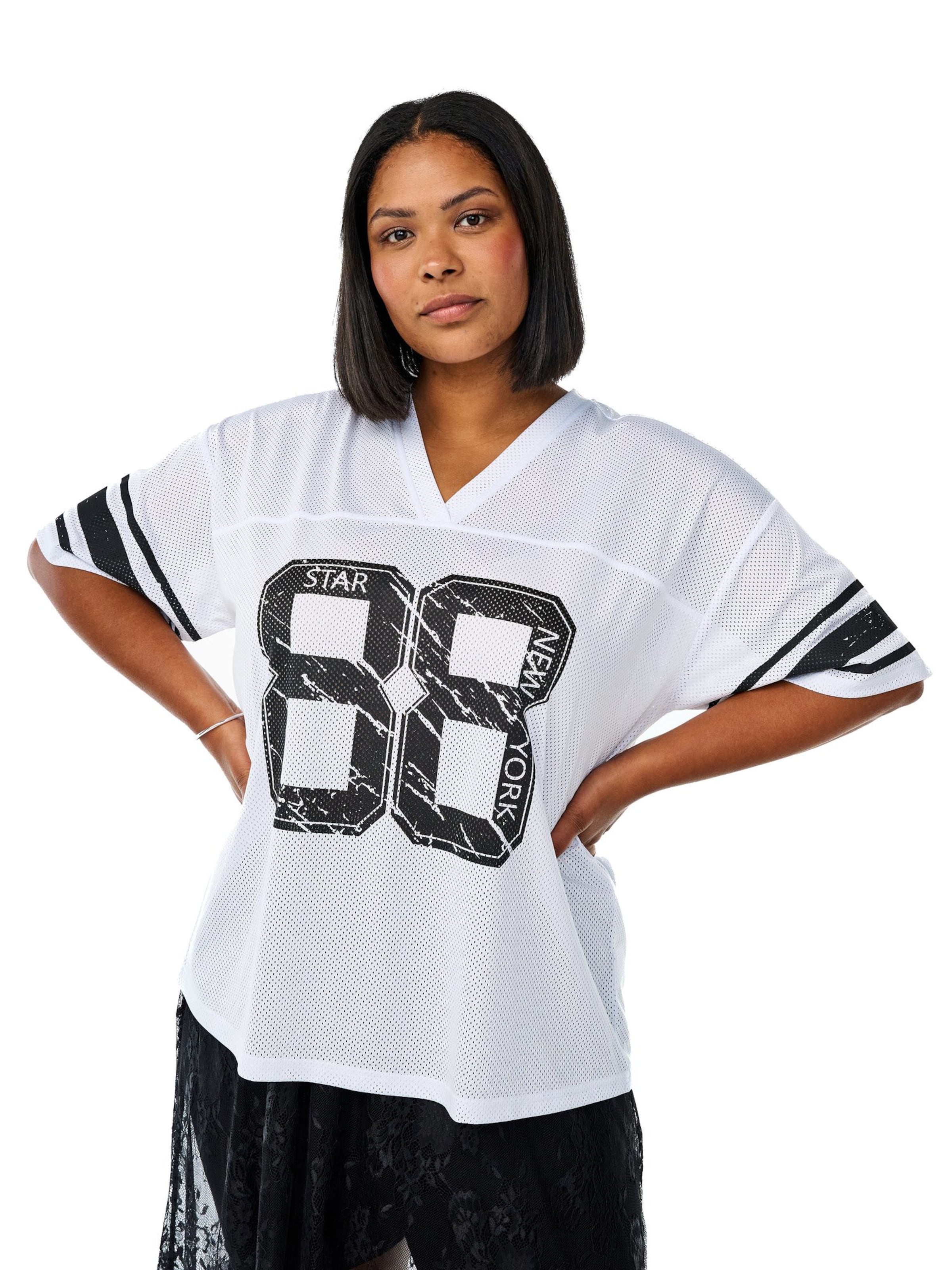 Zizzi Tričko 'Elulla' - Biela: predná strana