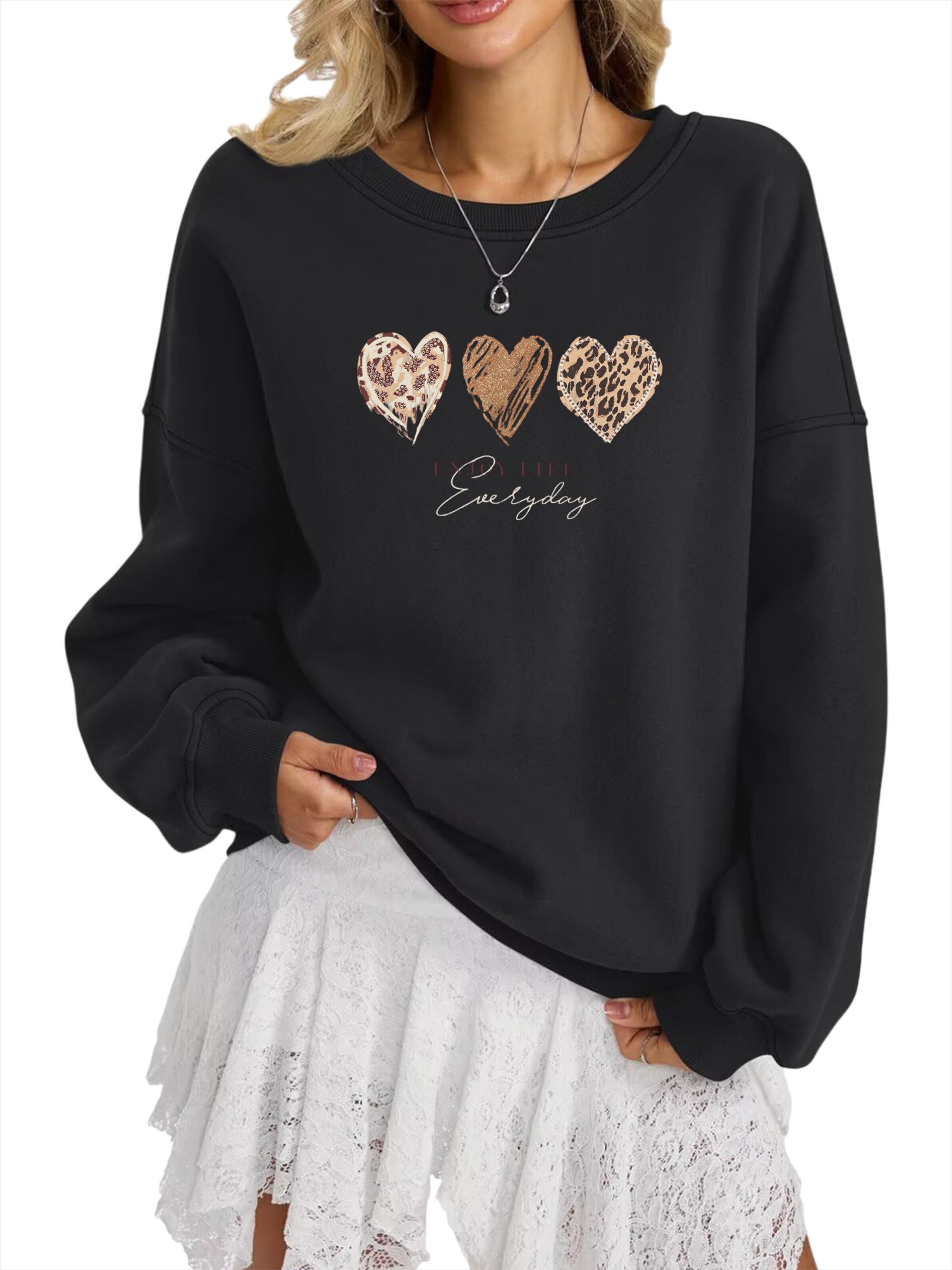 GORHEY Sweatshirt in Zwart: voorkant