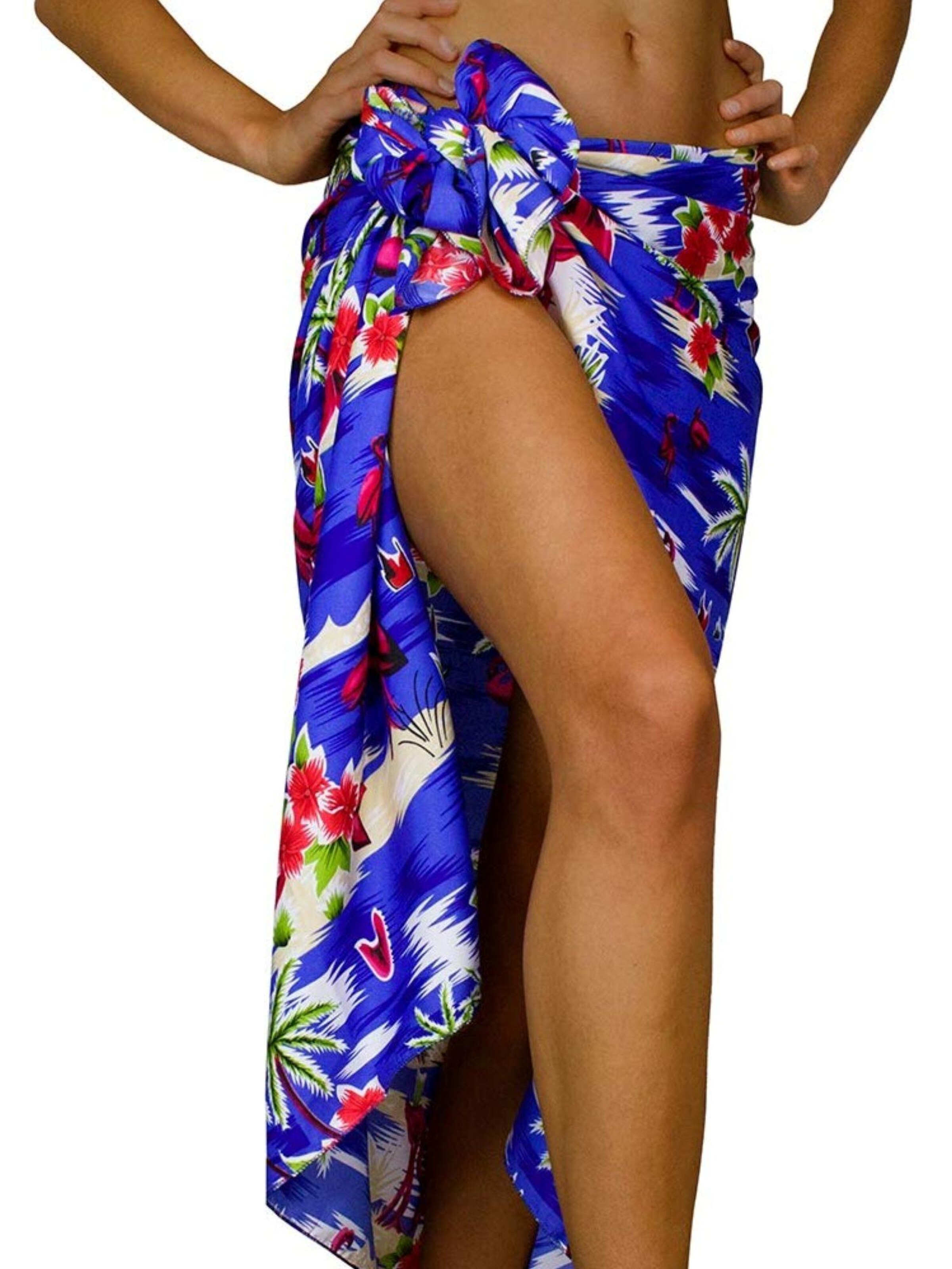 King Kameha Scarf 'Flamingos' in Blue