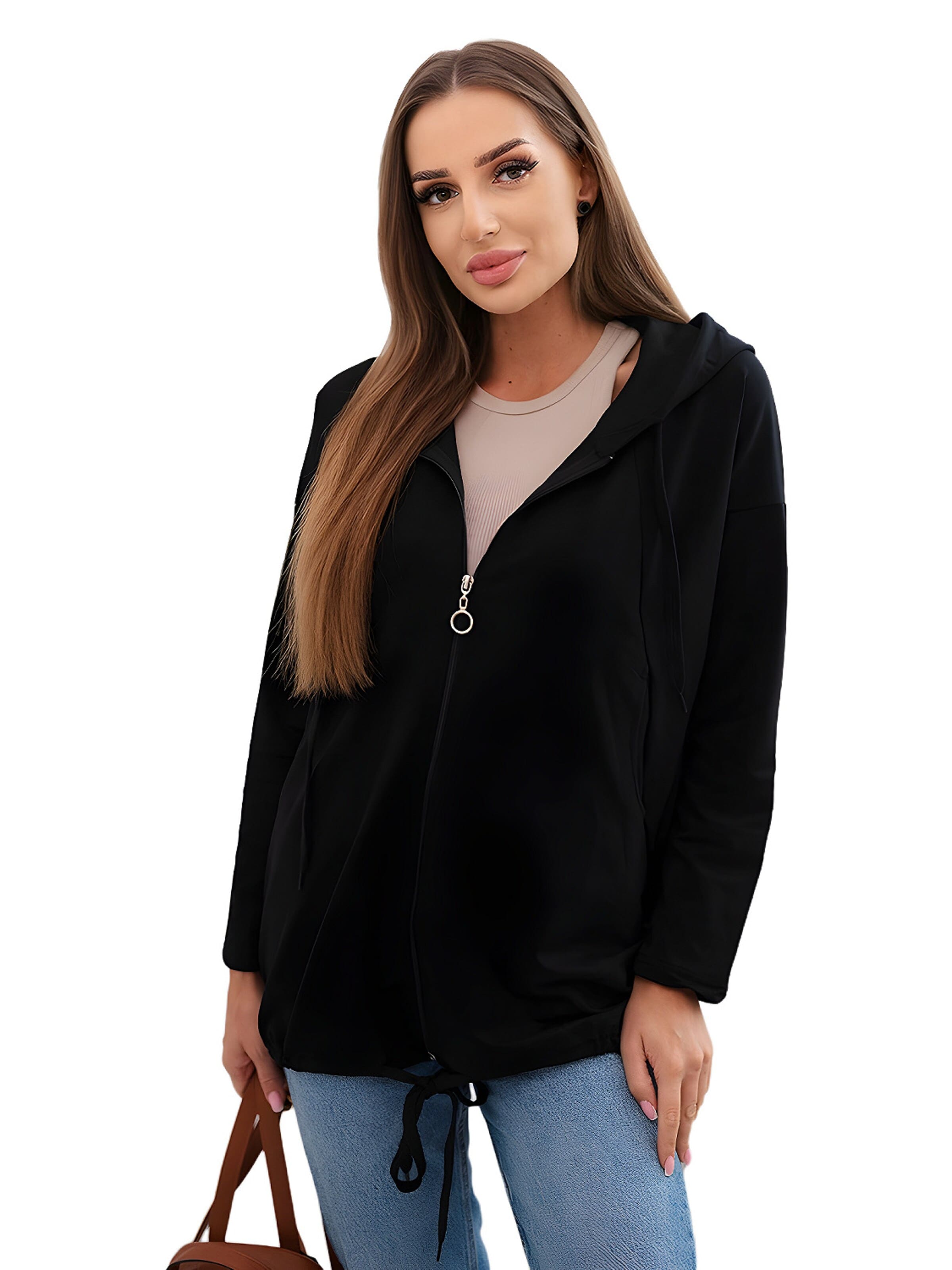 Lumera Bluza rozpinana w kolorze czarny: przód