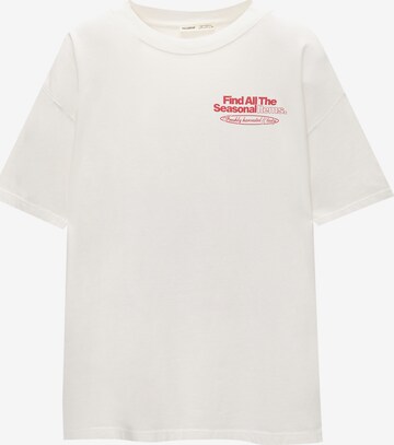 T-shirt Pull&Bear en blanc : devant