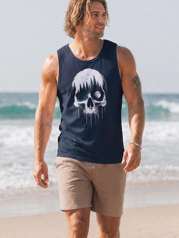 Neverless Shirt 'Skull Hiking' in Blue