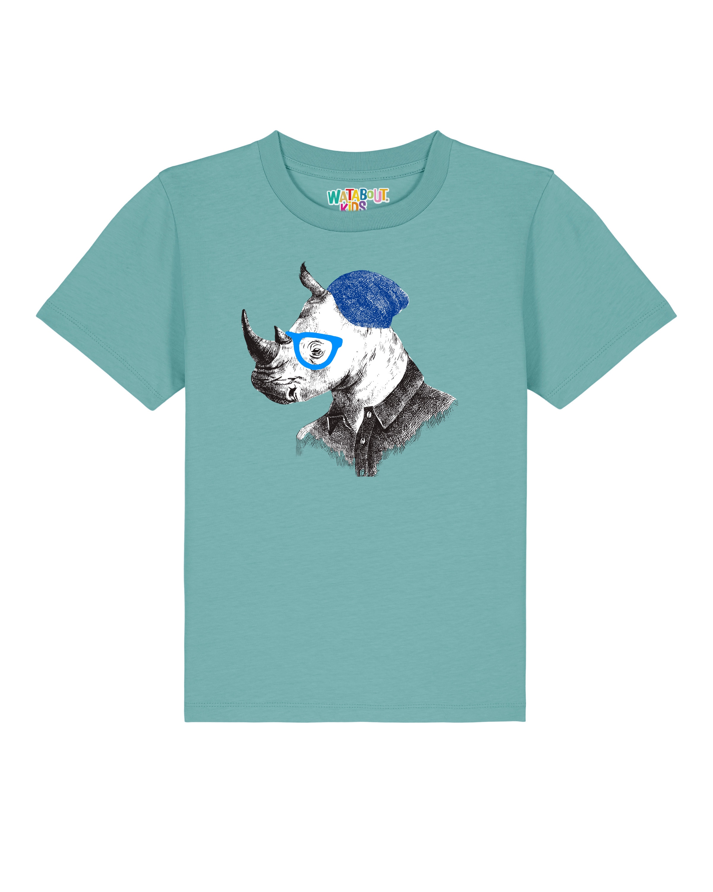 watabout.kids Shirt 'Nashorn' in Blauw: voorkant