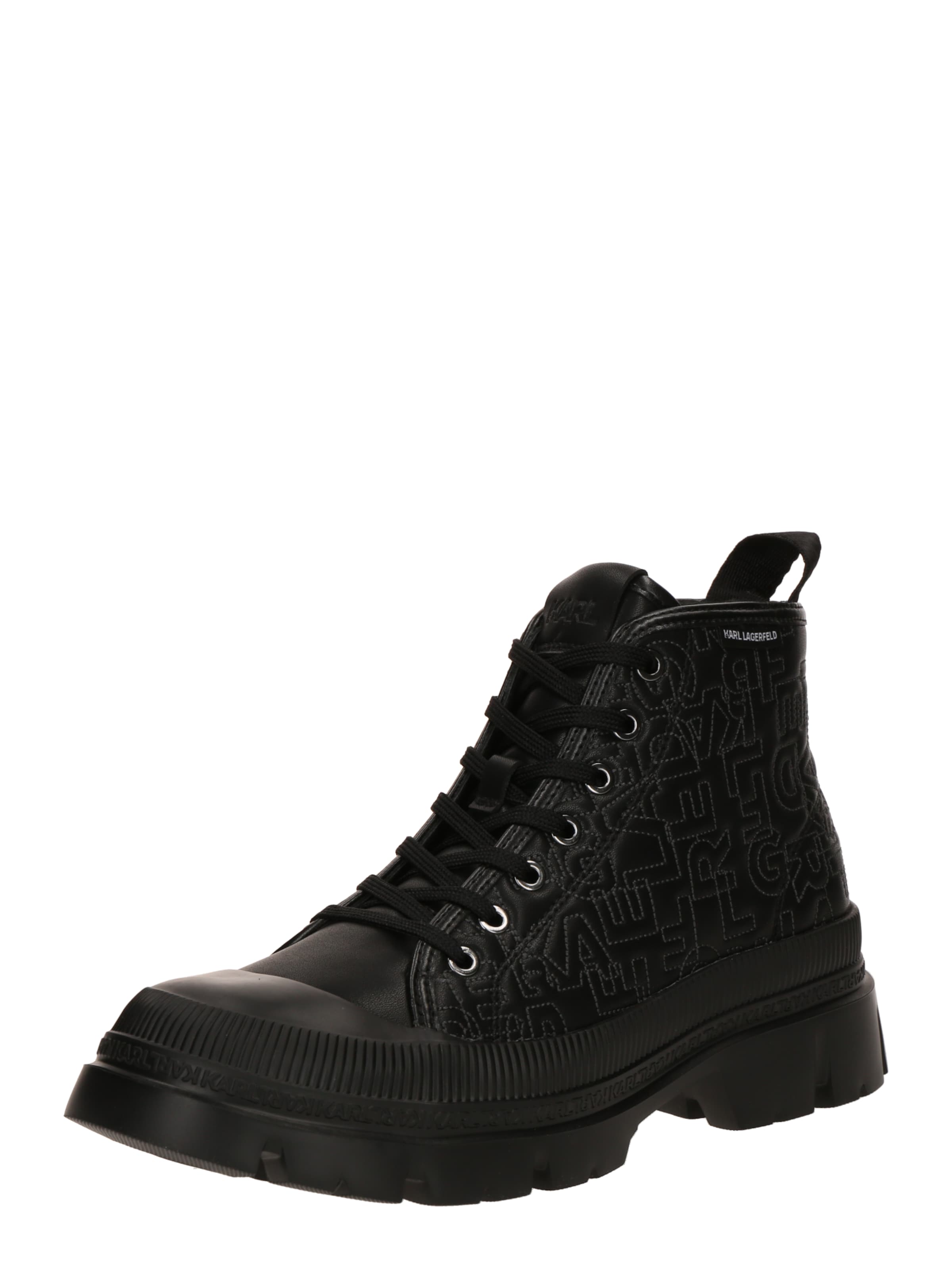 Karl Lagerfeld Μπότες με κορδόνια σε μαύρο: μπροστά