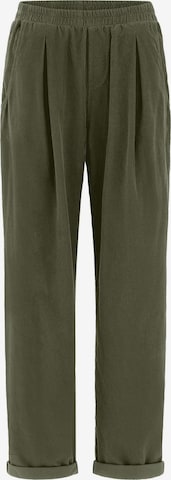 DEHA Loose fit Pleat-Front Pants in Green: front