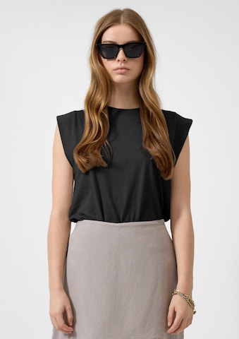 T-shirt QS en noir : devant