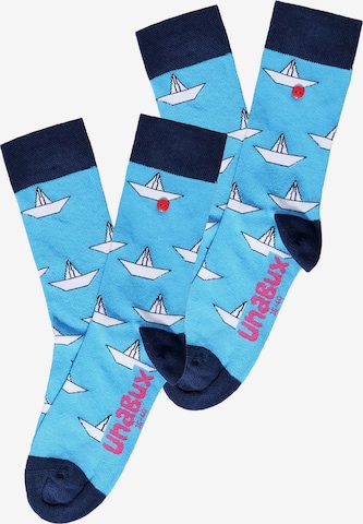 UNABUX Socks ' MIX ' in Blue: front