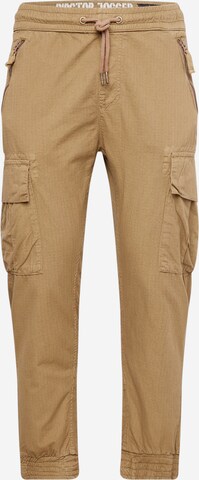 Pantalon cargo ALPHA INDUSTRIES en marron : devant