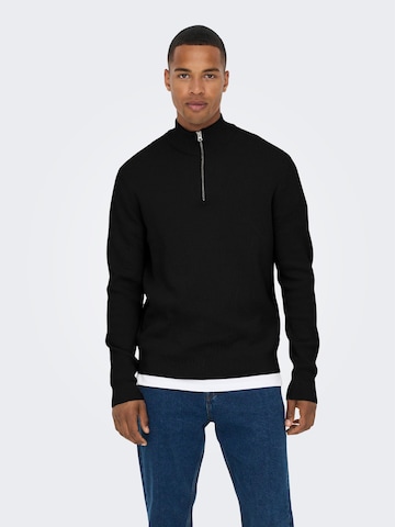 Only & Sons - Jersey 'Phil' en negro: frente