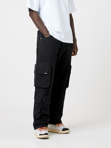 Loosefit Jeans cargo EIGHTYFIVE en noir : devant